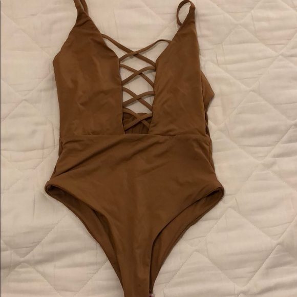 Crisscross sexy one piece (Dusty Rose color) - Picture 5 of 5